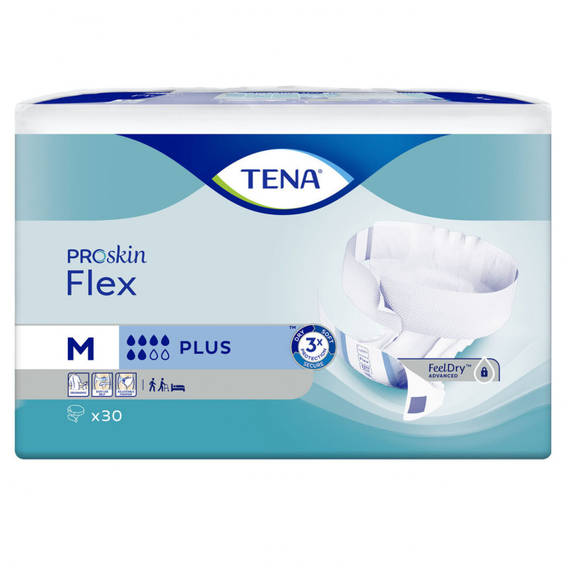 3 paquets - TENA Flex ProSkin Plus Medium - 90 unités