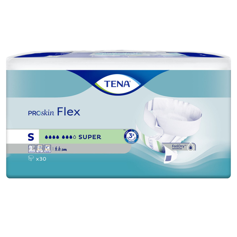 3 paquets - TENA Flex ProSkin Super Small - 90 unités