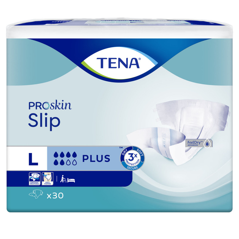 6 paquets - TENA ProSkin Slip Plus Large - 180 unités