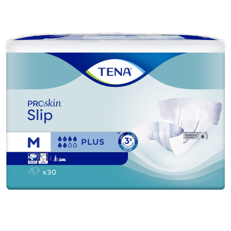 3 paquets - TENA ProSkin Slip Plus Medium - 90 unités