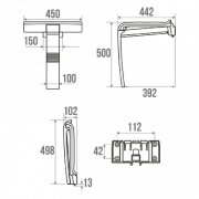 Siège de douche Arsis noir