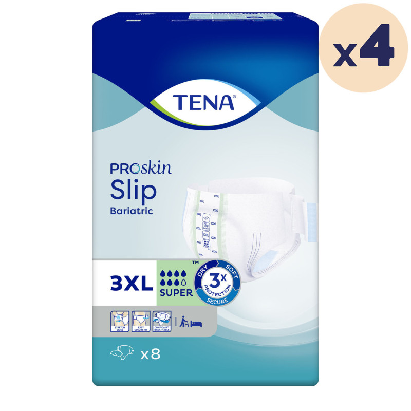 4 paquets - TENA Slip Bariatric Super XXXL - 32 unités