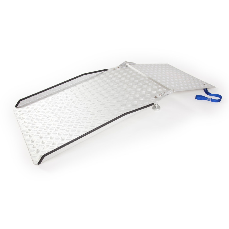 Rampe de seuil réglable avec plaque de liaison - 183 cm - Norme ERP - Aluminium - Poids max supporté : - 250 kg