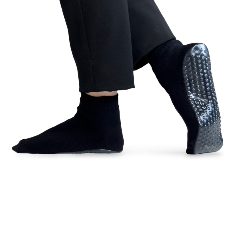 Pack De 2 Paires Chaussettes Antidérapantes Enfants - Semelle Caoutchouc - 78% Coton - Made In Germany - Couleur Unie