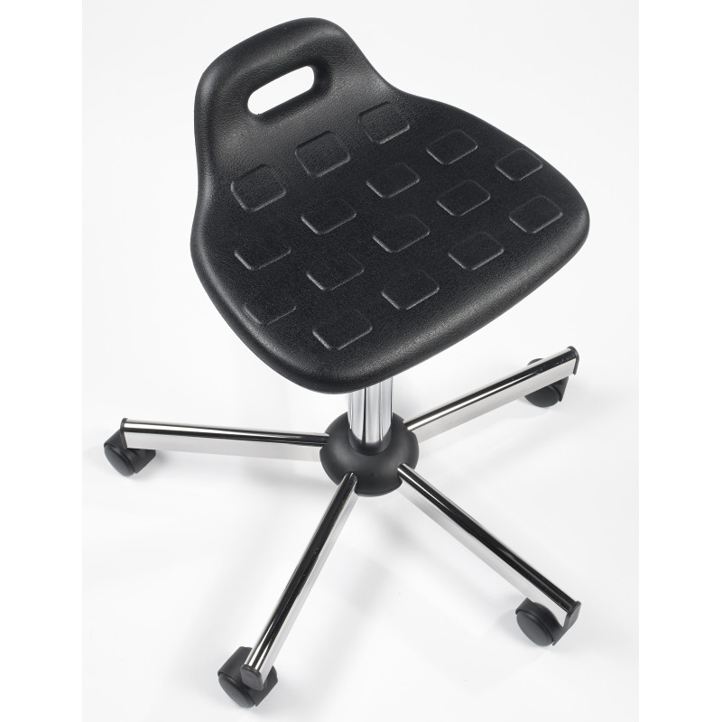 Tabouret de travail ergonomique, similicuir, avec roulettes, Type: 1 | Hoffmann Group