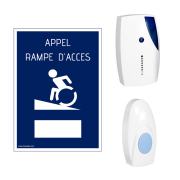Carillon d'appel pour rampe d'accès PMR visuel et sonore