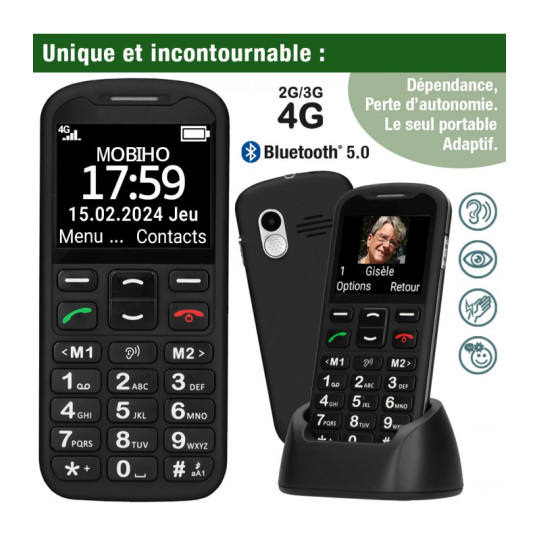 Téléphone portable classic initial 4G Mobiho