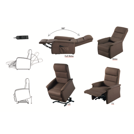 Fauteuil releveur électrique Cuir 2 moteurs Renato