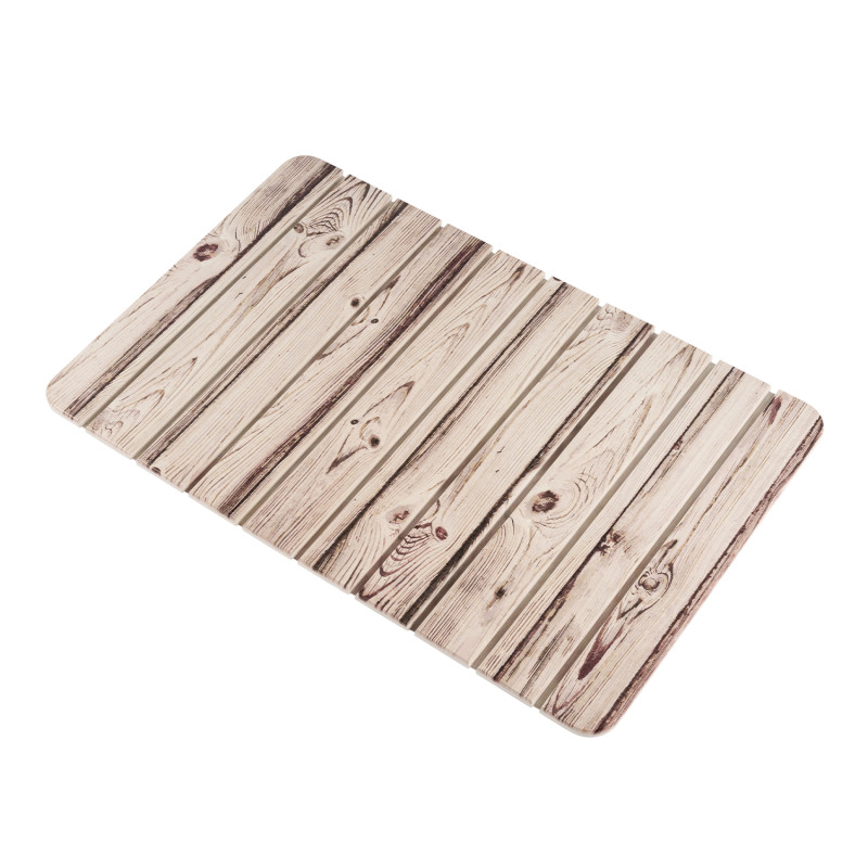 Ensemble de 3 Tapis de Bain antidérapant en Flanelle Motif Feuilles d