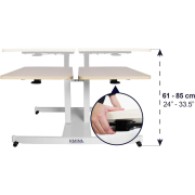 Table duo à hauteur variable adaptée aux fauteuils roulants