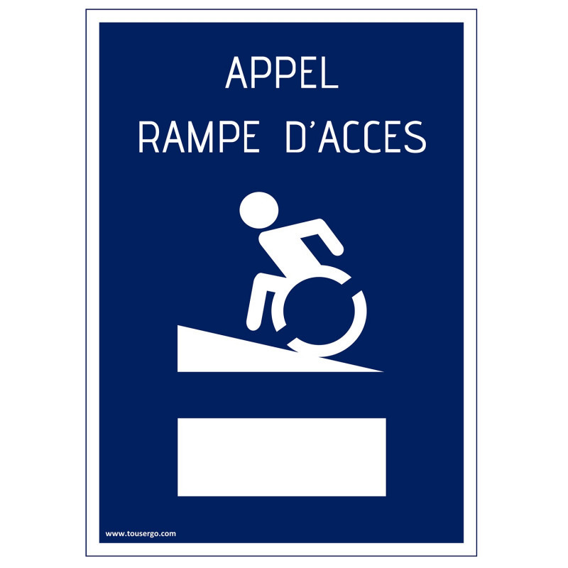 Plaque PVC APPEL RAMPE D'ACCES