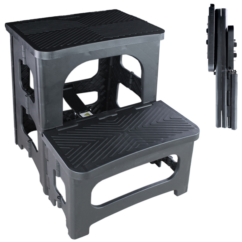 Escabeau double marche pliable - 150 kg