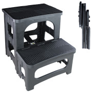 Escabeau double marche pliable