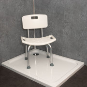 Chaise de douche avec dossier Zoé blanc
