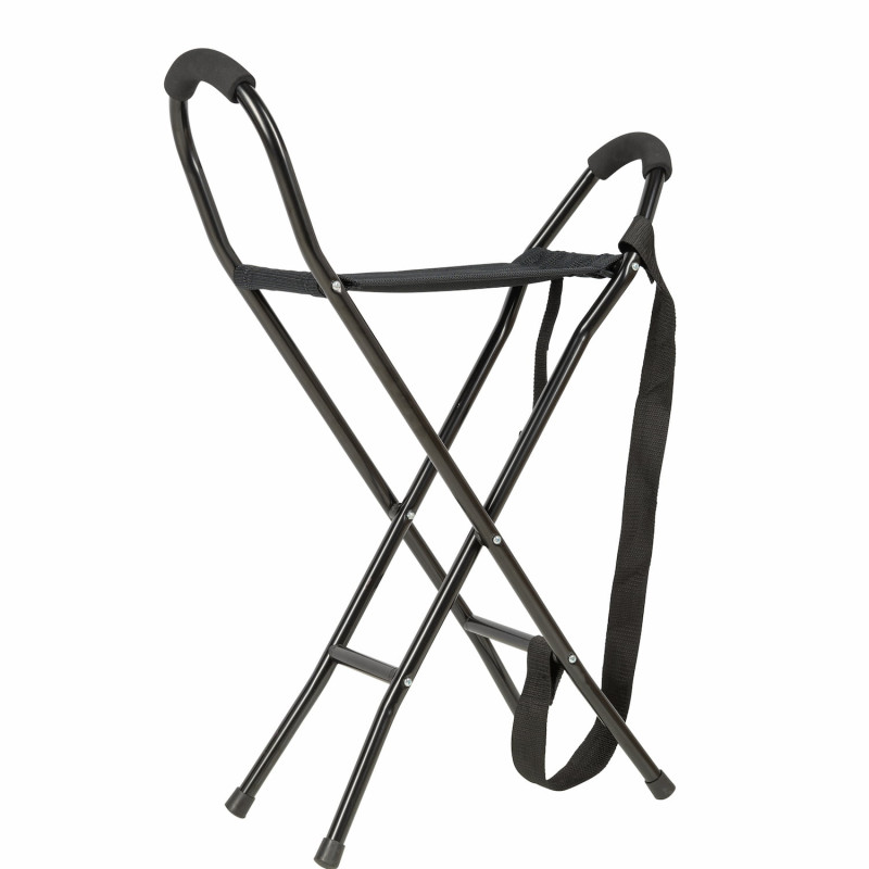 Canne siège assise tissu - Noir - 16 cm