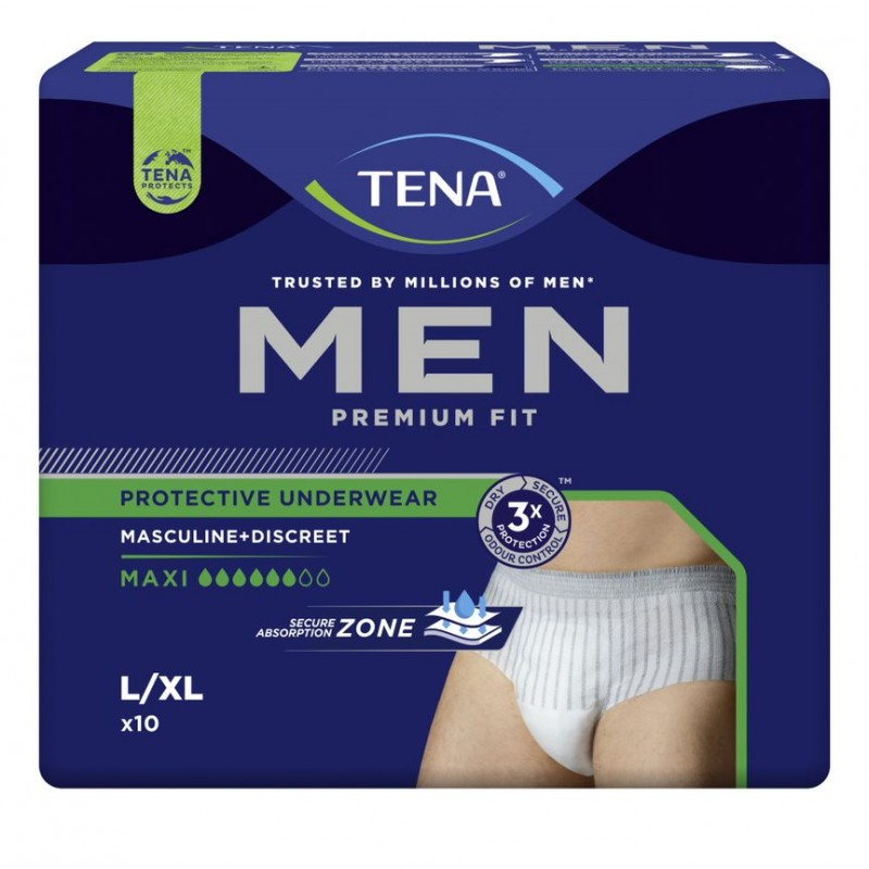 TENA Men Premium Fit (Niveau 4) Taille L - Taille : L - 95 - 125 cm
