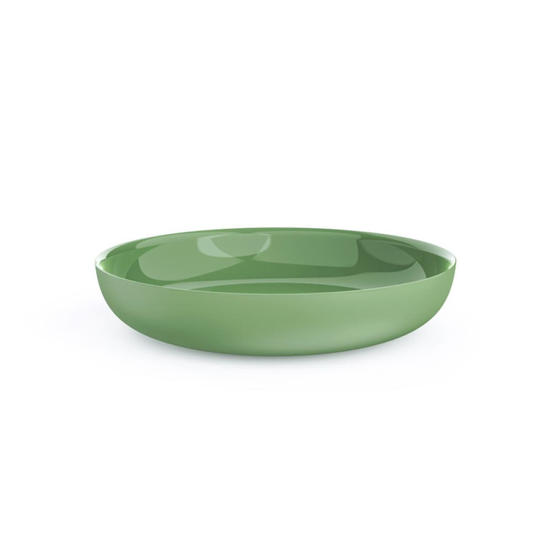 Assiette creuse silicone antidérapante incassable 21 cm - Vert céladon - 4,5 cm