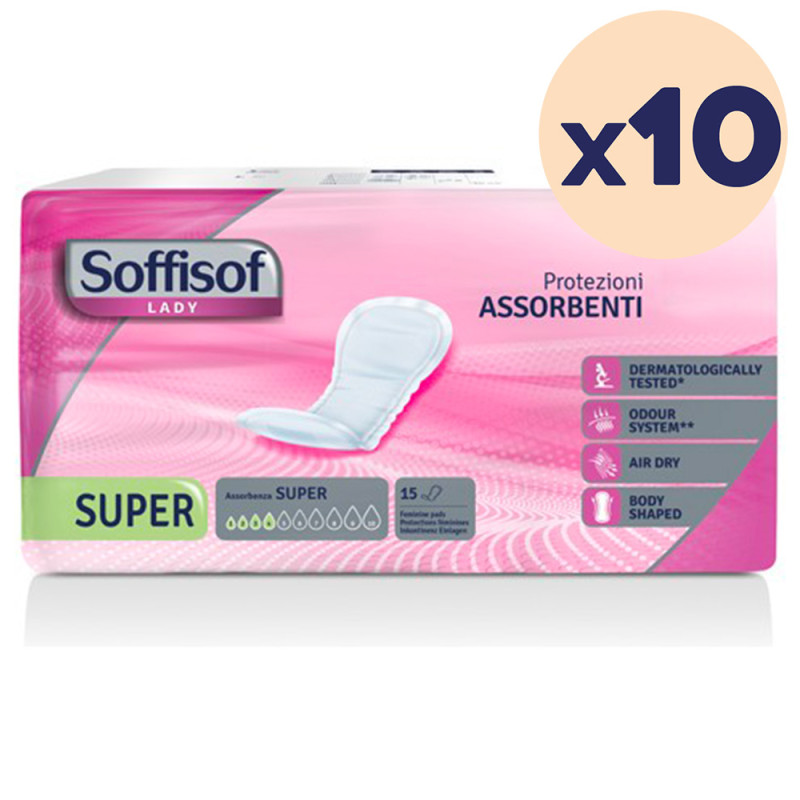 10 PAQUETS - Protection féminine - LADY SUPER - SOFFISOF