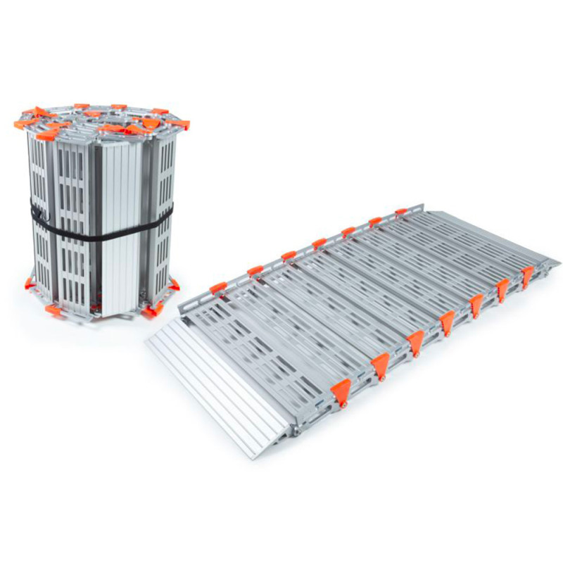 Rampe d'accès modulaire et enroulable RollAble - 122 cm - Norme ERP - Aluminium - Poids max supporté : - 453 kg