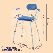Chaise de douche/cuisine assise haute