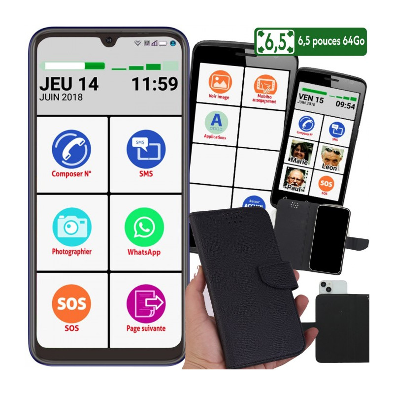 Smartphone Smart Initial Mobiho 6.5 pouces pochette