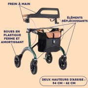 Déambulateur carbone Saljol tout en 1