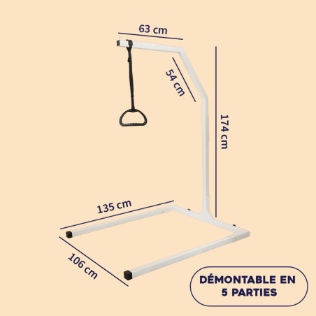 Potence de lit sur pieds démontable