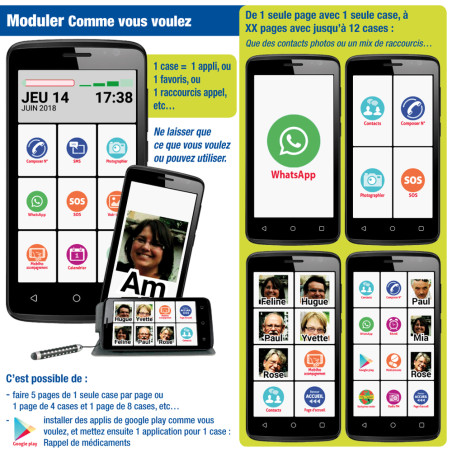 Smartphone Smart Initial Mobiho 6.5 pouces pochette