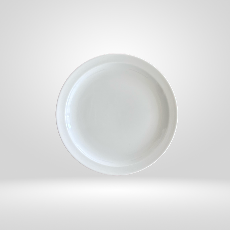 Assiettes Plates García De Pou - Porcelaine Blanche, 23 Cm - Lot De 6
