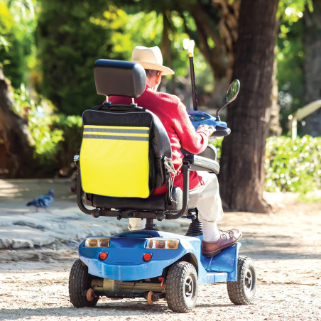 Sacoche de scooter ou fauteuil roulant réfléchissante haute visibilité