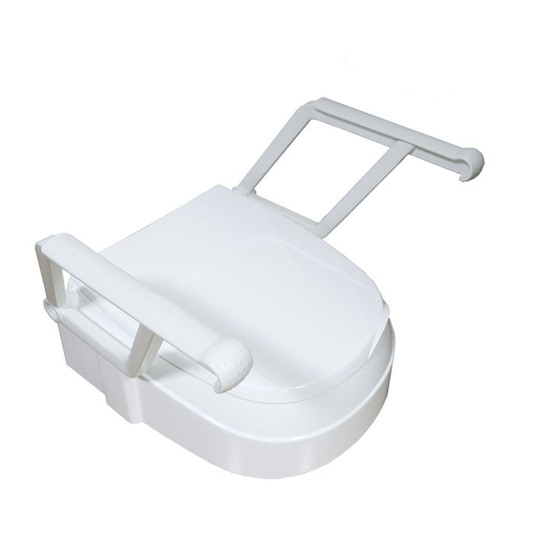 Rehausseur de WC à hauteur réglable et accoudoirs relevables