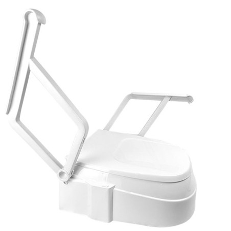 Rehausseur de WC à hauteur réglable et accoudoirs relevables