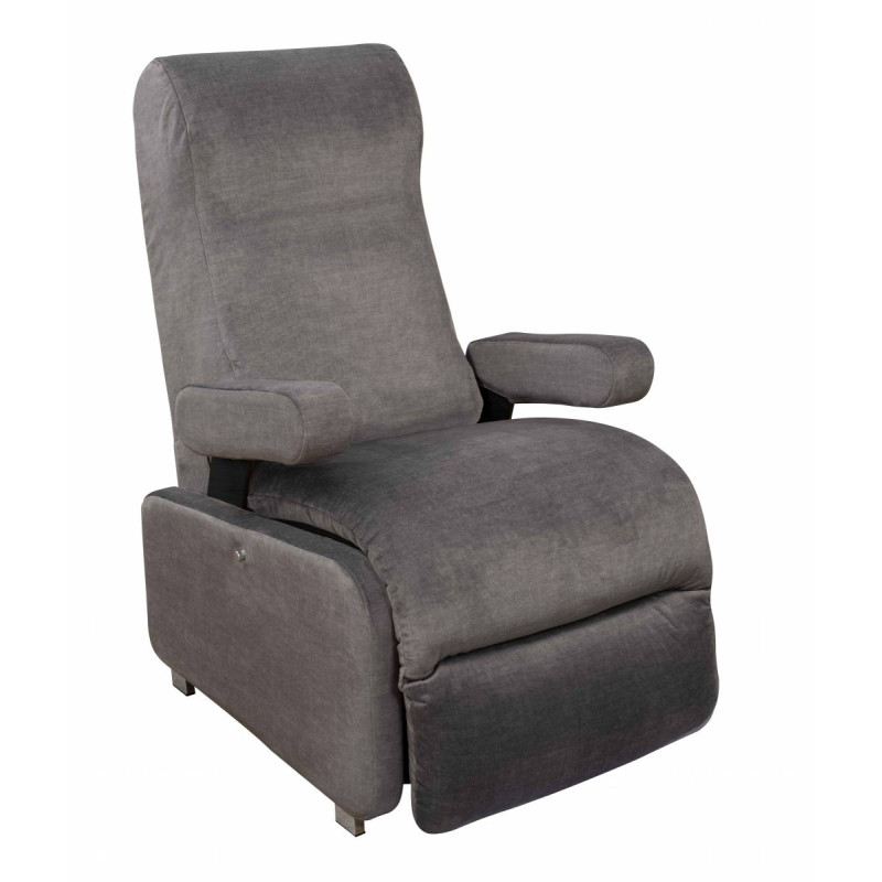 Fauteuil de repos manuel Althéa - Tissu gris chiné - 55 cm