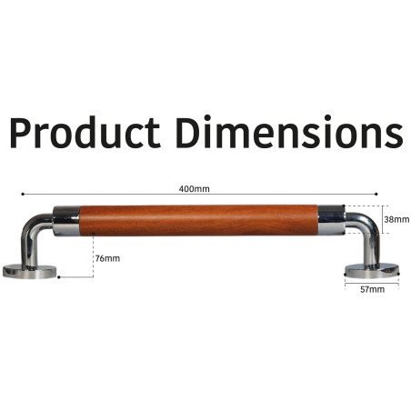 Barre d'appui 40 cm design en bois