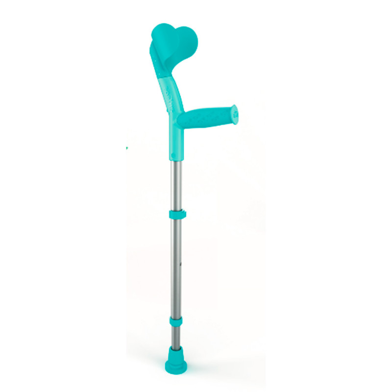 Canne anglaise enfant avec appui bras réglable Popin's - vendue à l'unité - Bleu - 100 kg