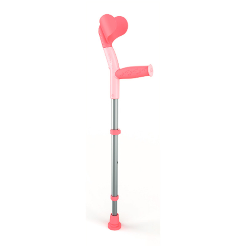 Canne anglaise enfant avec appui bras réglable Popin's - vendue à l'unité - Rose - 100 kg