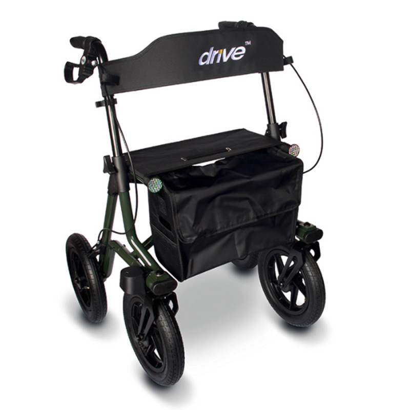 Déambulateur tout terrain pliable à roues gonflables Torro - Vert - 73,5 cm