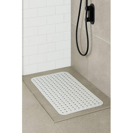 Tapis de bain antidérapant rectangulaire à ventouses perforé