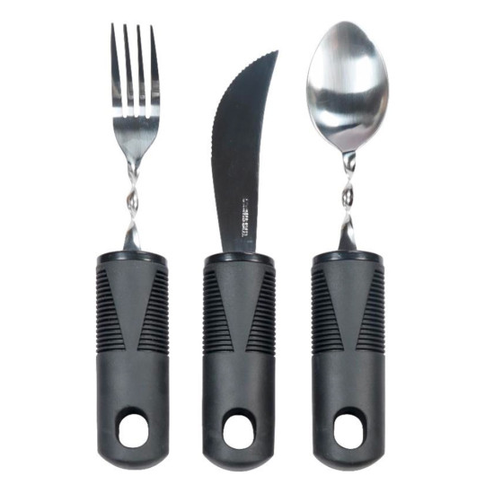 Set de 3 couverts gros manches pliables éco