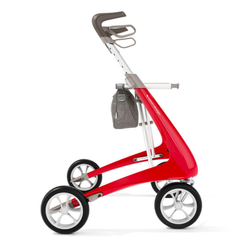 Déambulateur 4 roues ultra léger Carbon Ultralight - ACRE - Rouge - 67 cm