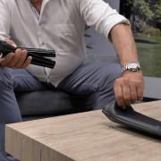 Canne de marche en T réglable avec sacoche