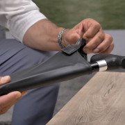 Canne de marche en T réglable avec sacoche