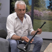 Canne de marche en T réglable avec sacoche