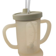 Tasse à anses avec paille silicone anti reflux