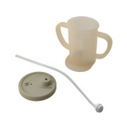 Tasse à anses avec paille silicone anti reflux