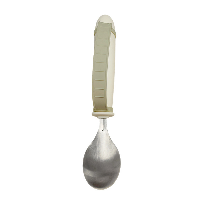 Cuillere ergonomique avec anse et manche silicone
