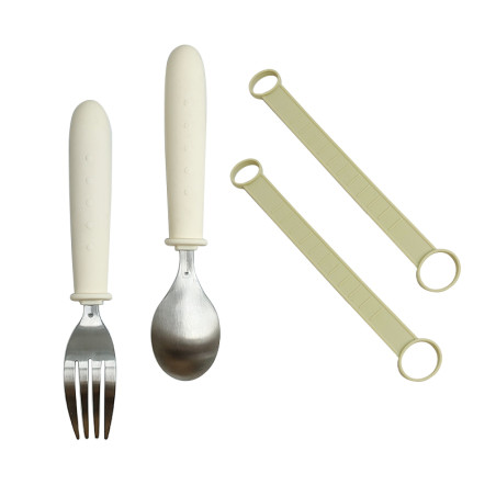 Cuillere ergonomique avec anse et manche silicone