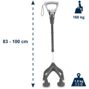 Canne quadripode avec poignée ergonomique