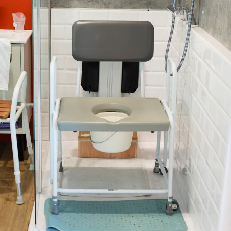 Chaise percée bariatrique à hauteur réglable