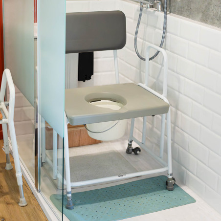 Chaise percée bariatrique à hauteur réglable
